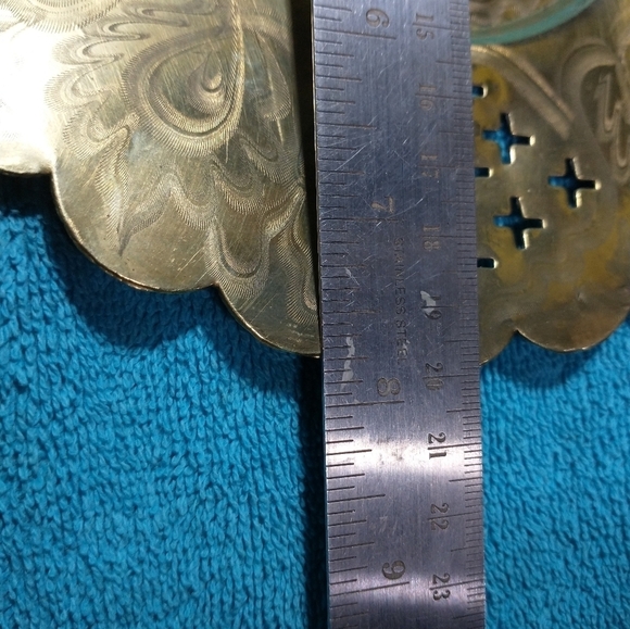 Vintage Brass Cut Out Decorative Candle Charger Plate vintage handmade - Picture 2 of 3